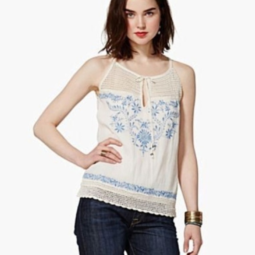 Lucky Brand Irving & Fine Cotton Embroidered Top